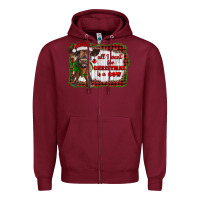 Burgundy all i want for christmas is a cow highland calf Zipper Hoodie - RanaPortraitStore