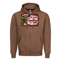 Chestnut all i want for christmas is a cow highland calf Zipper Hoodie - RanaPortraitStore