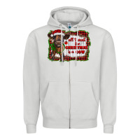 Dove Grey all i want for christmas is a cow highland calf Zipper Hoodie - RanaPortraitStore