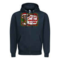 Navy all i want for christmas is a cow highland calf Zipper Hoodie - RanaPortraitStore
