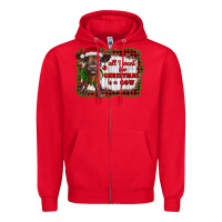 Red all i want for christmas is a cow highland calf Zipper Hoodie - RanaPortraitStore