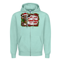 Seafoam all i want for christmas is a cow highland calf Zipper Hoodie - RanaPortraitStore