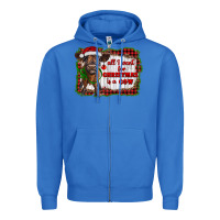 True Royal all i want for christmas is a cow highland calf Zipper Hoodie - RanaPortraitStore