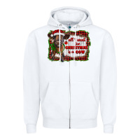 White all i want for christmas is a cow highland calf Zipper Hoodie - RanaPortraitStore