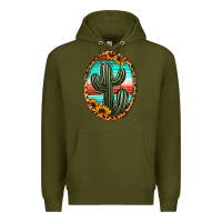 Army Green serape and sunflower cactus Premium Hoodie - Jasminsmagicworld