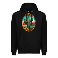 Black serape and sunflower cactus Premium Hoodie - Jasminsmagicworld