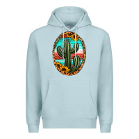 Blue Mist serape and sunflower cactus Premium Hoodie - Jasminsmagicworld