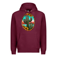 Burgundy serape and sunflower cactus Premium Hoodie - Jasminsmagicworld