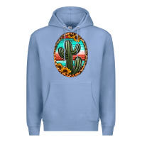 Colony Blue serape and sunflower cactus Premium Hoodie - Jasminsmagicworld