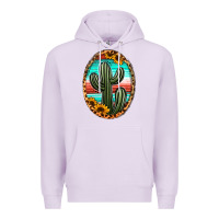 Lilac serape and sunflower cactus Premium Hoodie - Jasminsmagicworld