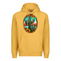 Mustard serape and sunflower cactus Premium Hoodie - Jasminsmagicworld