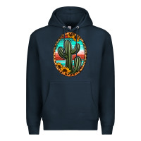 Navy serape and sunflower cactus Premium Hoodie - Jasminsmagicworld
