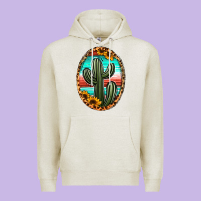 Serape And Sunflower Cactus Premium Hoodie Designed By Jasminsmagicworld