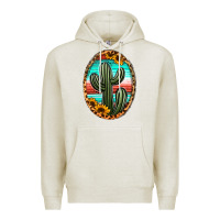 Oatmeal Heather serape and sunflower cactus Premium Hoodie - Jasminsmagicworld