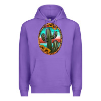 Purple serape and sunflower cactus Premium Hoodie - Jasminsmagicworld
