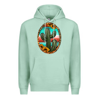Seafoam serape and sunflower cactus Premium Hoodie - Jasminsmagicworld