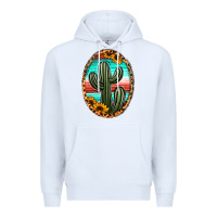 White serape and sunflower cactus Premium Hoodie - Jasminsmagicworld