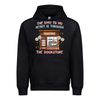 Black the way to my heart is through the bookstore Urban Hoodie - MaliasSmallBusiness