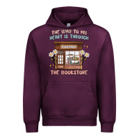 Mauve Wine the way to my heart is through the bookstore Urban Hoodie - MaliasSmallBusiness