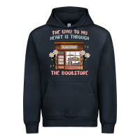 Navy the way to my heart is through the bookstore Urban Hoodie - MaliasSmallBusiness