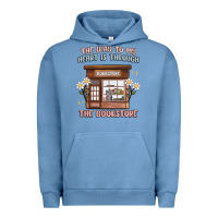 Pigment Pebble Blue the way to my heart is through the bookstore Urban Hoodie - MaliasSmallBusiness