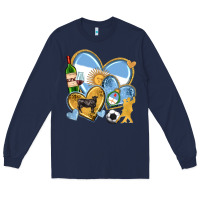Navy argentina  hearts Long Sleeve Tee - texasbilliewilder