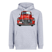 Heather Grey western red truck front view Heavyweight Hoodie - FaDigitalArtStudio