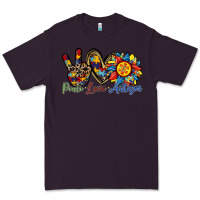 Plum peace love autism sunflower Premium Tee - RacoonDesign