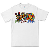 White peace love autism sunflower Premium Tee - RacoonDesign
