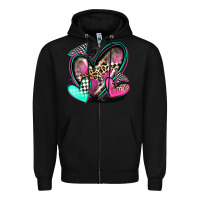 Black race hearts Zipper Hoodie - Zillion Design Studio