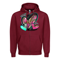 Burgundy race hearts Zipper Hoodie - Zillion Design Studio