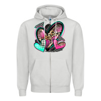 Dove Grey race hearts Zipper Hoodie - Zillion Design Studio