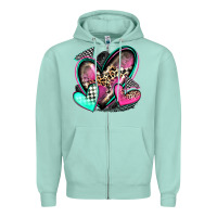Seafoam race hearts Zipper Hoodie - Zillion Design Studio