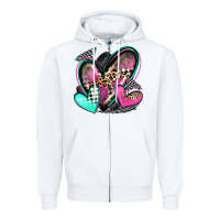 White race hearts Zipper Hoodie - Zillion Design Studio