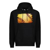 Black softball brushstroke Premium Hoodie - Jasminsmagicworld