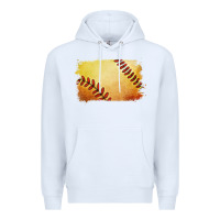 White softball brushstroke Premium Hoodie - Jasminsmagicworld