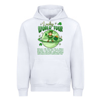 White lucky world tour st. patricks day Urban Hoodie - MaliasSmallBusiness