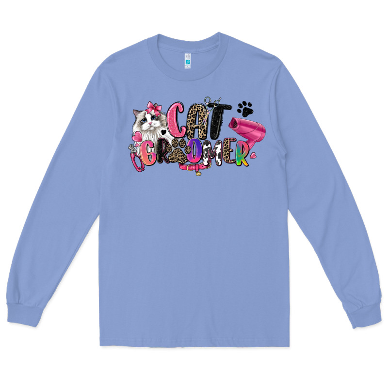 Cat Groomer Long Sleeve Tee by Zillion Design Studio | Teevron