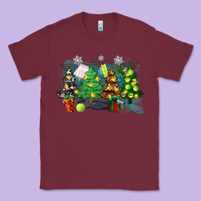 Classic Tee christmas trees with tennis