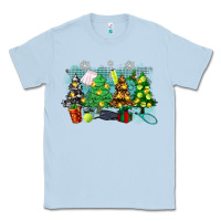 Dusty Blue christmas trees with tennis Classic Tee - Zillion Design Studio