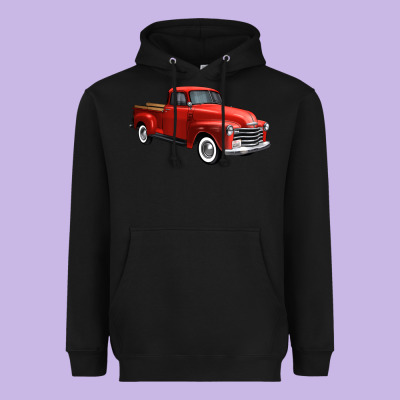 Western Red Truck Right 34 View 1 Heavyweight Hoodie Designed By Fadigitalartstudio