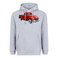Heather Grey western red truck right 34 view 1 Heavyweight Hoodie - FaDigitalArtStudio
