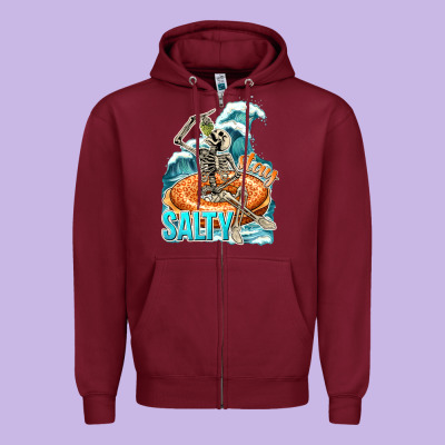 Stay Salty Zipper Hoodie Designed By Texasbilliewilder