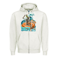 Oatmeal Heather stay salty Zipper Hoodie - texasbilliewilder