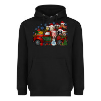 Black christmas farm animals truck Heavyweight Hoodie - RacoonDesign