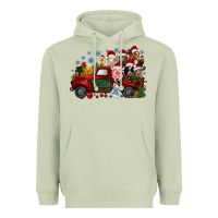 Matcha christmas farm animals truck Heavyweight Hoodie - RacoonDesign