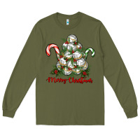 Army Green Merry Christmas Volleyball Long Sleeve Tee - RanaPortraitStore