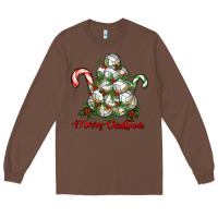 Chestnut Merry Christmas Volleyball Long Sleeve Tee - RanaPortraitStore
