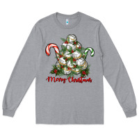 Heather Grey Merry Christmas Volleyball Long Sleeve Tee - RanaPortraitStore