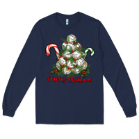 Navy Merry Christmas Volleyball Long Sleeve Tee - RanaPortraitStore